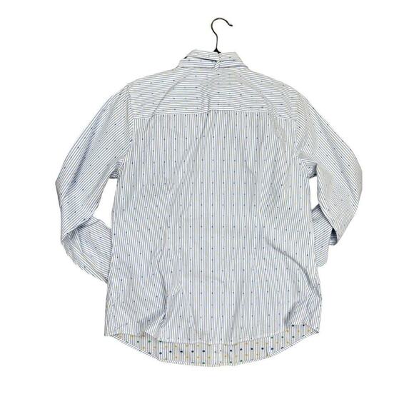 Brooks Brothers Womens Striped Funfetti Tie Neck Button Down Blouse Size 14 - Picture 4 of 10